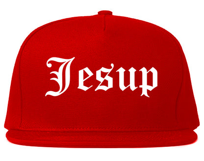 Jesup Georgia GA Old English Mens Snapback Hat Red