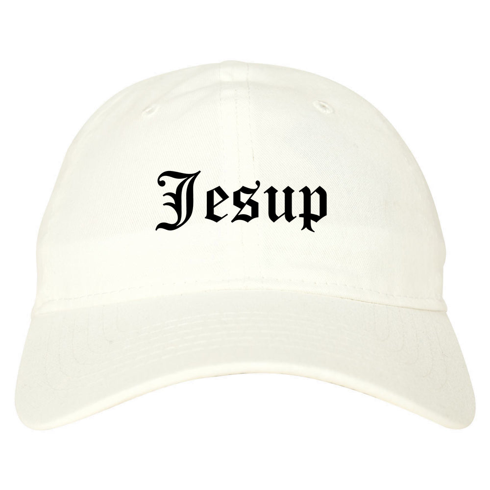 Jesup Georgia GA Old English Mens Dad Hat Baseball Cap White