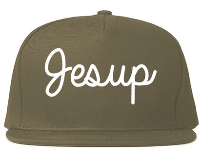 Jesup Georgia GA Script Mens Snapback Hat Grey