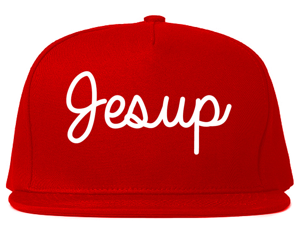 Jesup Georgia GA Script Mens Snapback Hat Red