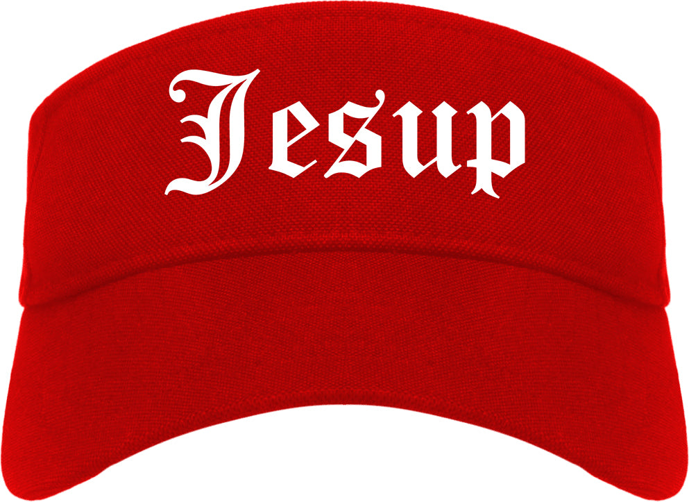 Jesup Georgia GA Old English Mens Visor Cap Hat Red