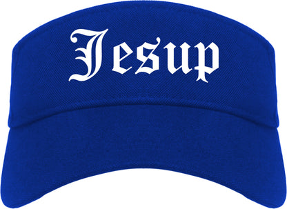 Jesup Georgia GA Old English Mens Visor Cap Hat Royal Blue