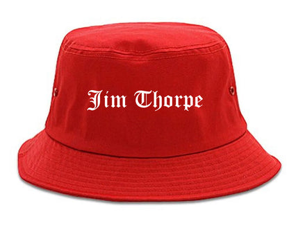 Jim Thorpe Pennsylvania PA Old English Mens Bucket Hat Red