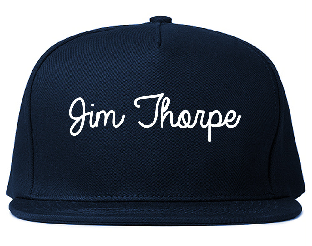 Jim Thorpe Pennsylvania PA Script Mens Snapback Hat Navy Blue