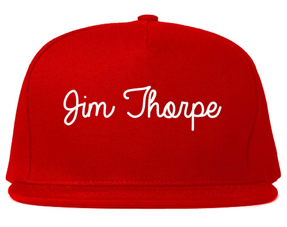 Jim Thorpe Pennsylvania PA Script Mens Snapback Hat Red