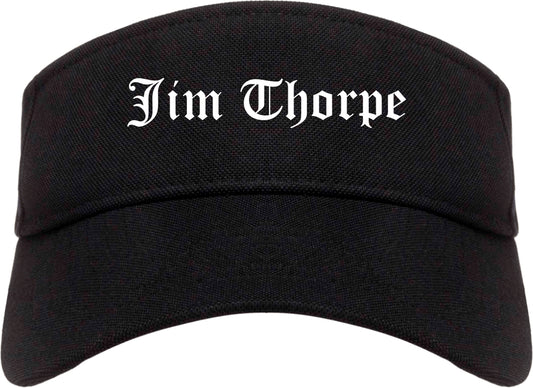 Jim Thorpe Pennsylvania PA Old English Mens Visor Cap Hat Black