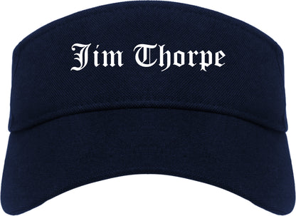 Jim Thorpe Pennsylvania PA Old English Mens Visor Cap Hat Navy Blue