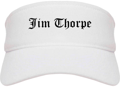 Jim Thorpe Pennsylvania PA Old English Mens Visor Cap Hat White