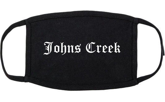Johns Creek Georgia GA Old English Cotton Face Mask Black