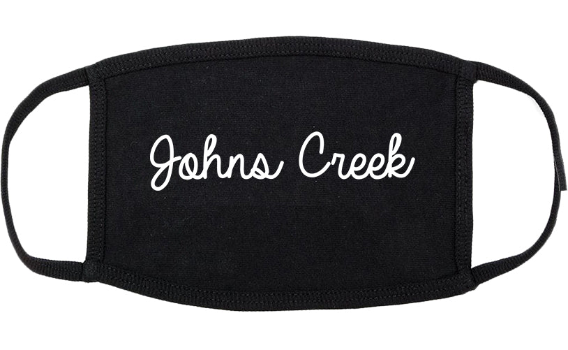 Johns Creek Georgia GA Script Cotton Face Mask Black