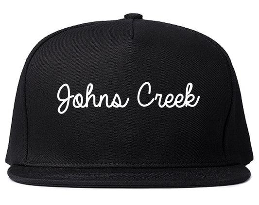 Johns Creek Georgia GA Script Mens Snapback Hat Black