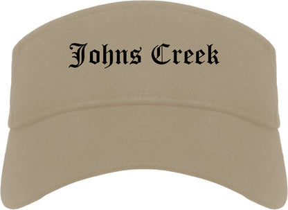 Johns Creek Georgia GA Old English Mens Visor Cap Hat Khaki