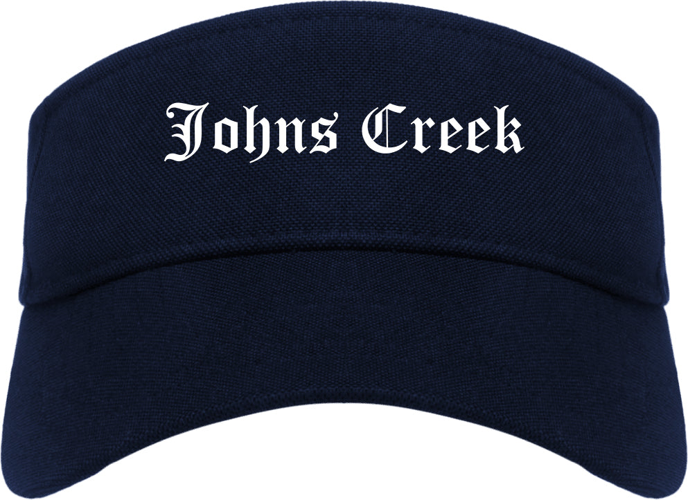 Johns Creek Georgia GA Old English Mens Visor Cap Hat Navy Blue