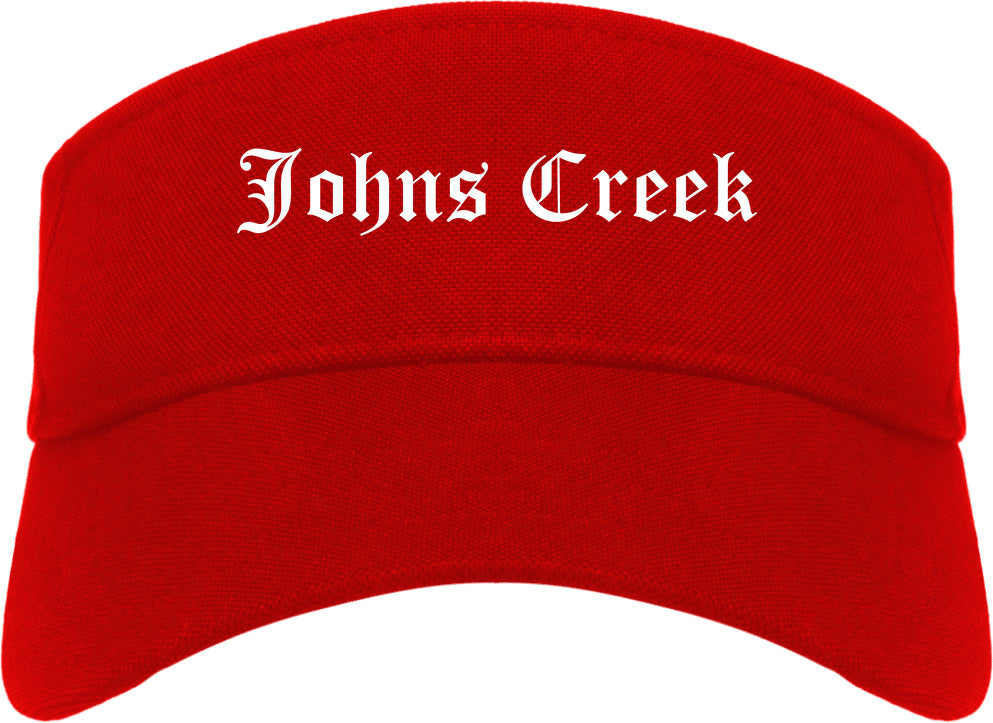 Johns Creek Georgia GA Old English Mens Visor Cap Hat Red