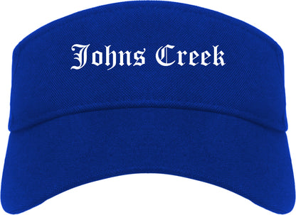 Johns Creek Georgia GA Old English Mens Visor Cap Hat Royal Blue