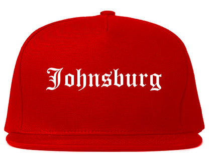 Johnsburg Illinois IL Old English Mens Snapback Hat Red