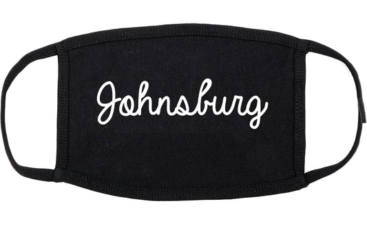 Johnsburg Illinois IL Script Cotton Face Mask Black