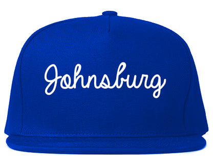 Johnsburg Illinois IL Script Mens Snapback Hat Royal Blue