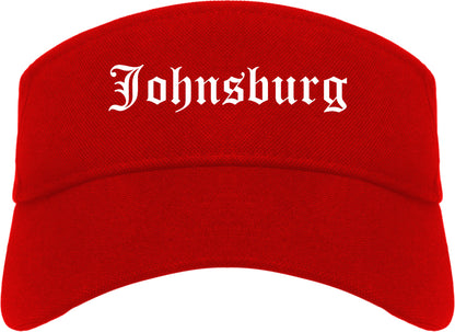Johnsburg Illinois IL Old English Mens Visor Cap Hat Red