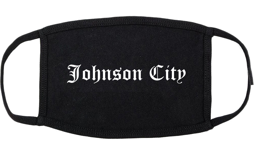 Johnson City New York NY Old English Cotton Face Mask Black