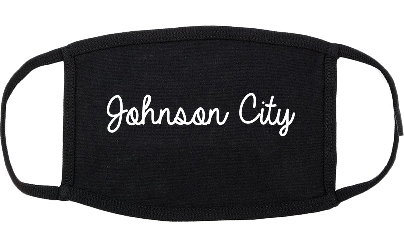 Johnson City New York NY Script Cotton Face Mask Black