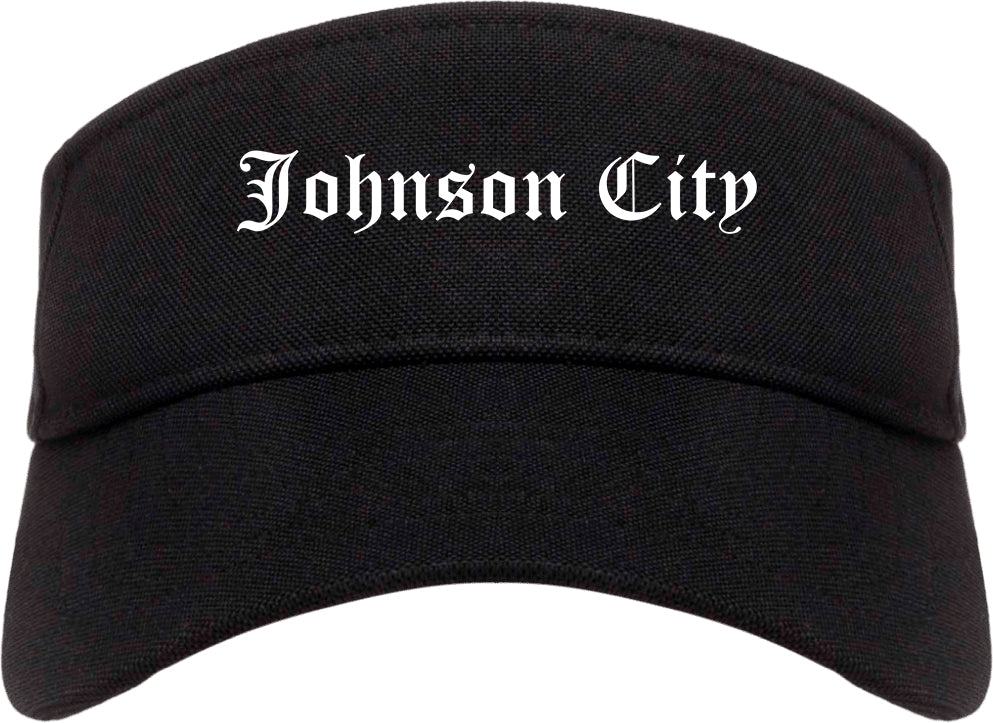 Johnson City New York NY Old English Mens Visor Cap Hat Black
