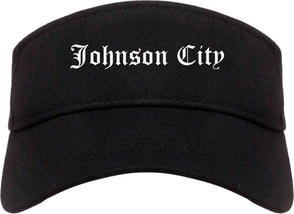 Johnson City New York NY Old English Mens Visor Cap Hat Black