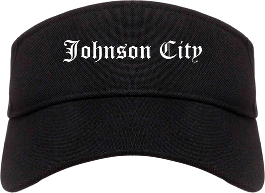 Johnson City New York NY Old English Mens Visor Cap Hat Black