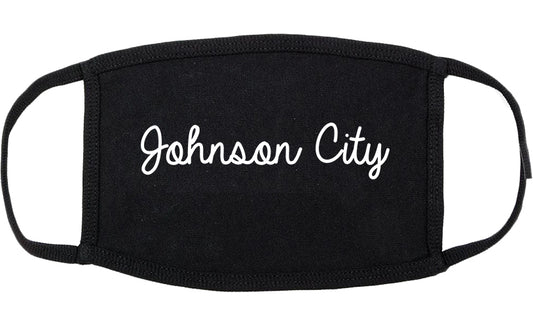 Johnson City Tennessee TN Script Cotton Face Mask Black