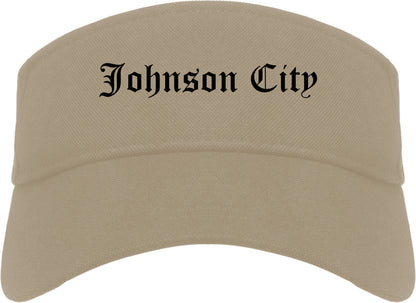 Johnson City Tennessee TN Old English Mens Visor Cap Hat Khaki