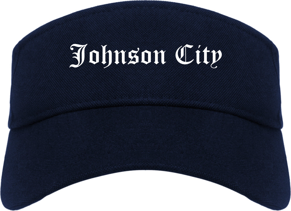 Johnson City Tennessee TN Old English Mens Visor Cap Hat Navy Blue