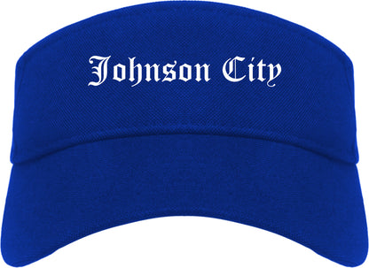 Johnson City Tennessee TN Old English Mens Visor Cap Hat Royal Blue
