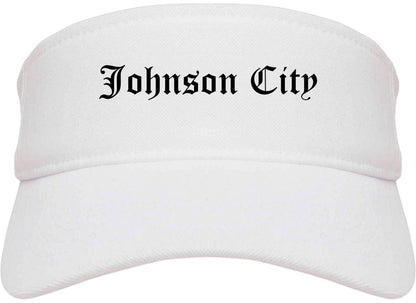 Johnson City Tennessee TN Old English Mens Visor Cap Hat White