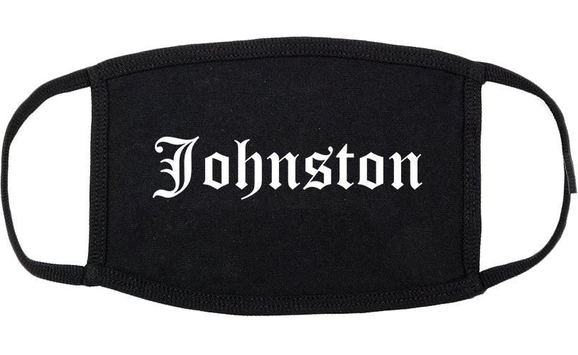 Johnston Iowa IA Old English Cotton Face Mask Black