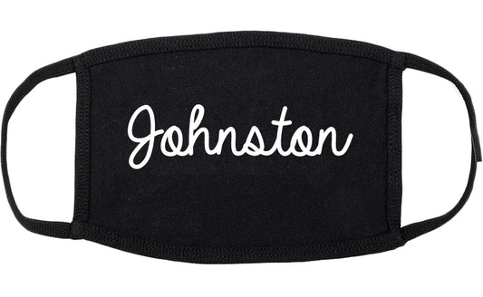 Johnston Iowa IA Script Cotton Face Mask Black