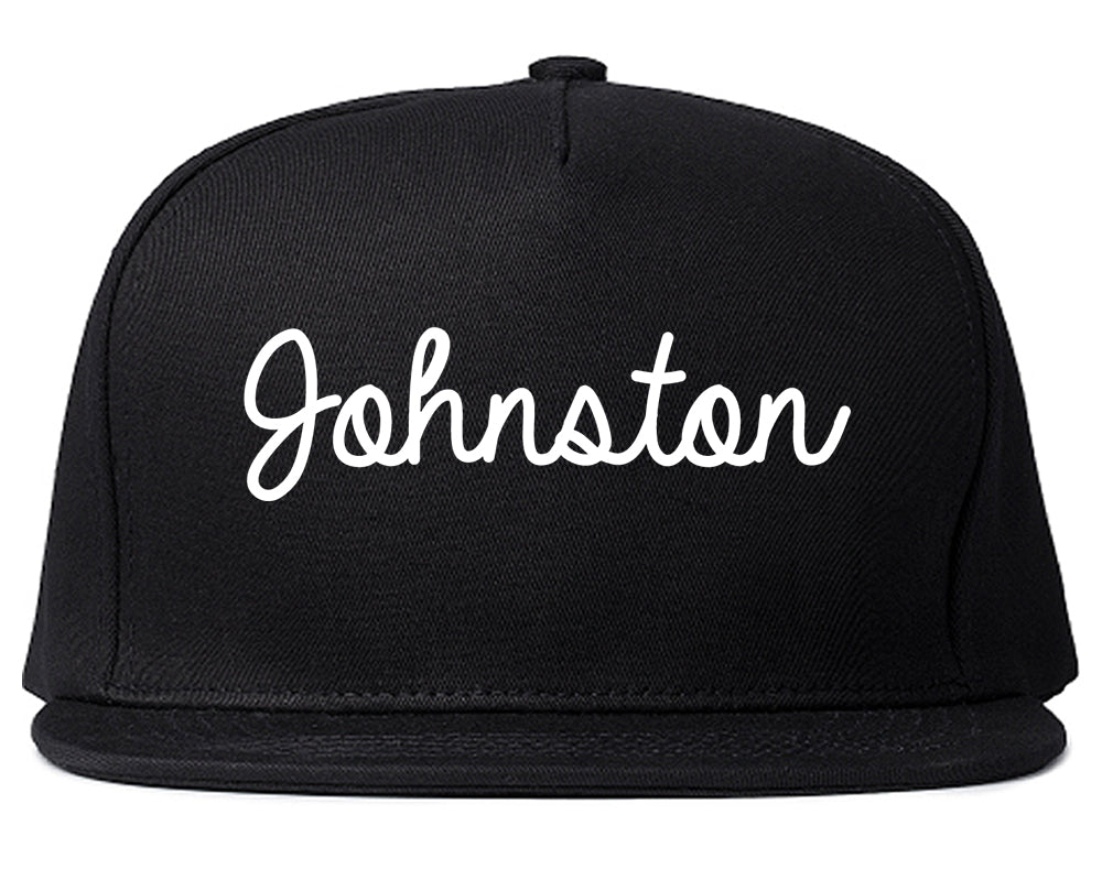 Johnston Iowa IA Script Mens Snapback Hat Black