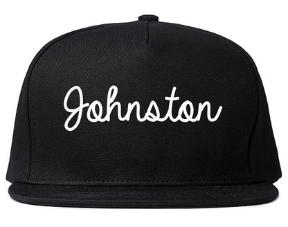 Johnston Iowa IA Script Mens Snapback Hat Black