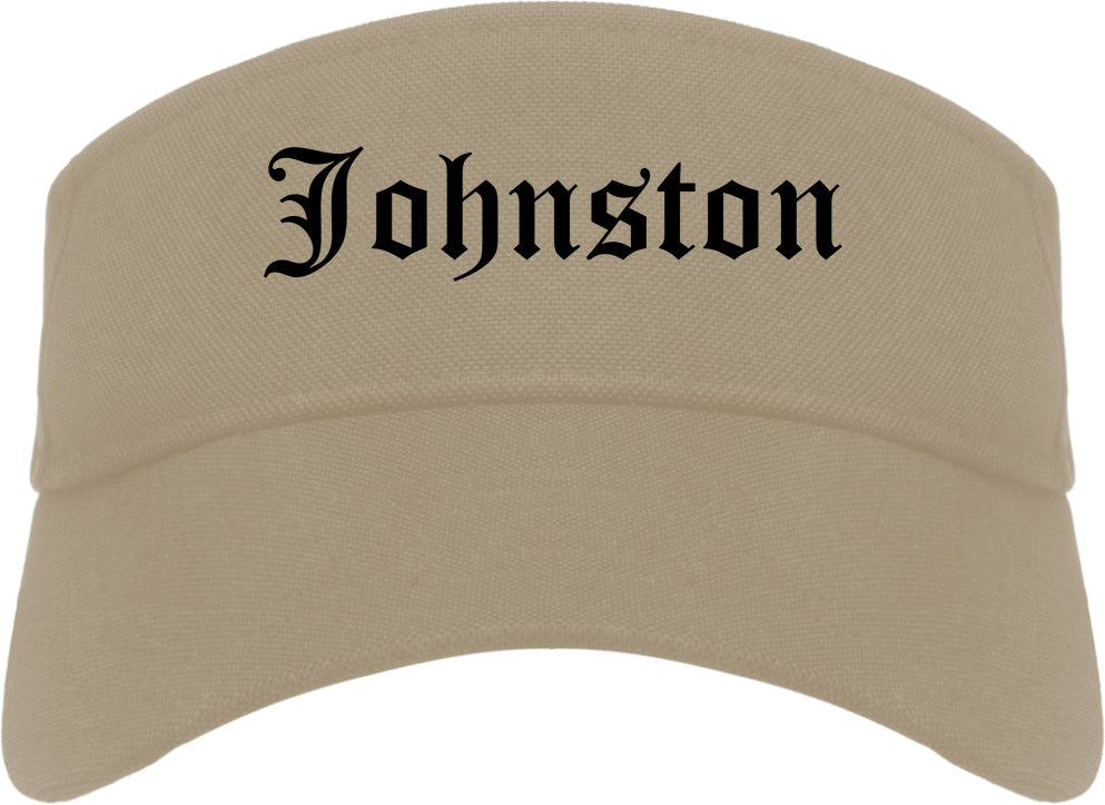 Johnston Iowa IA Old English Mens Visor Cap Hat Khaki