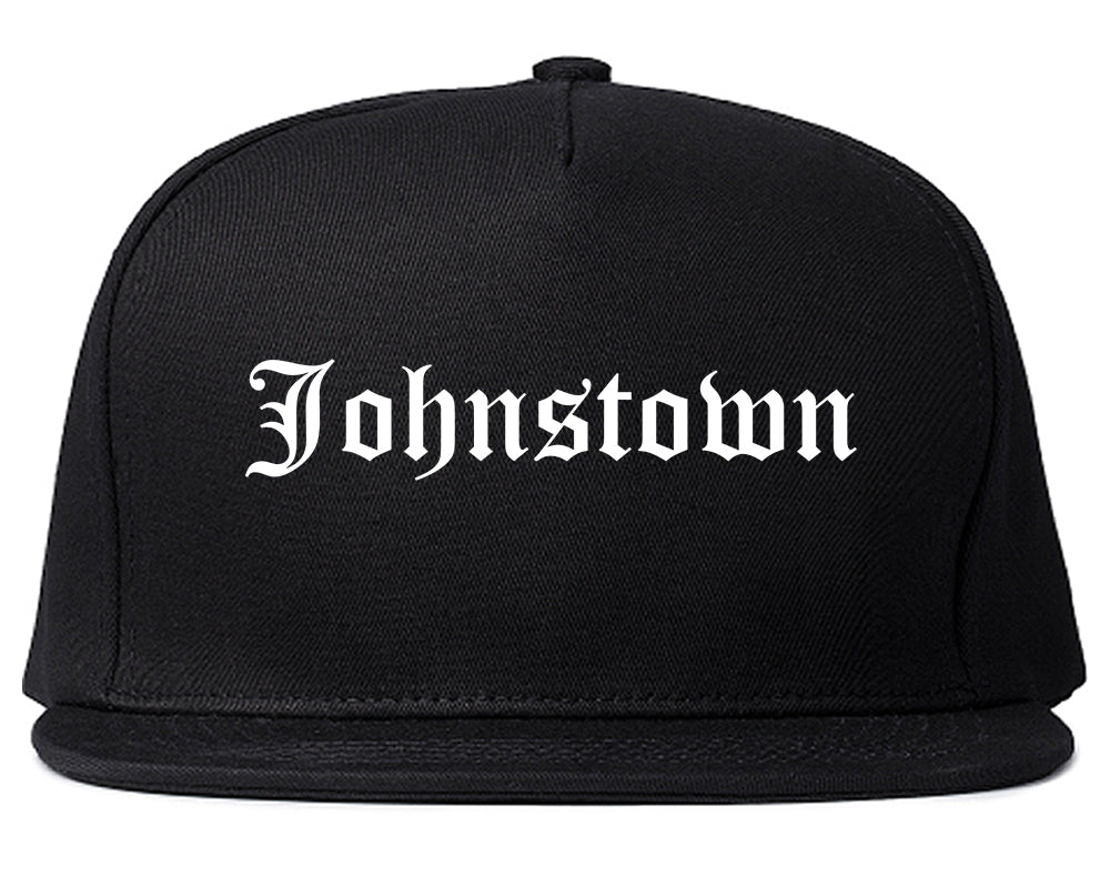 Johnstown Colorado CO Old English Mens Snapback Hat Black