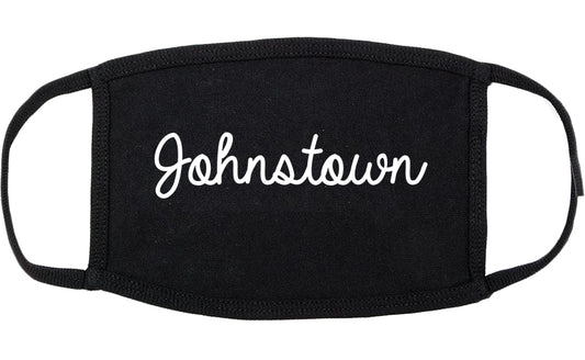 Johnstown Colorado CO Script Cotton Face Mask Black