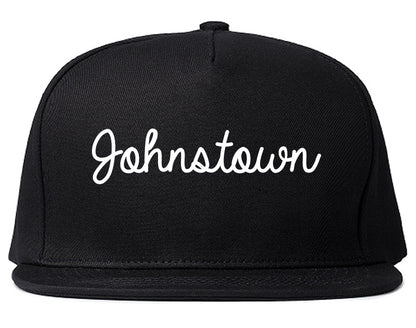 Johnstown Colorado CO Script Mens Snapback Hat Black