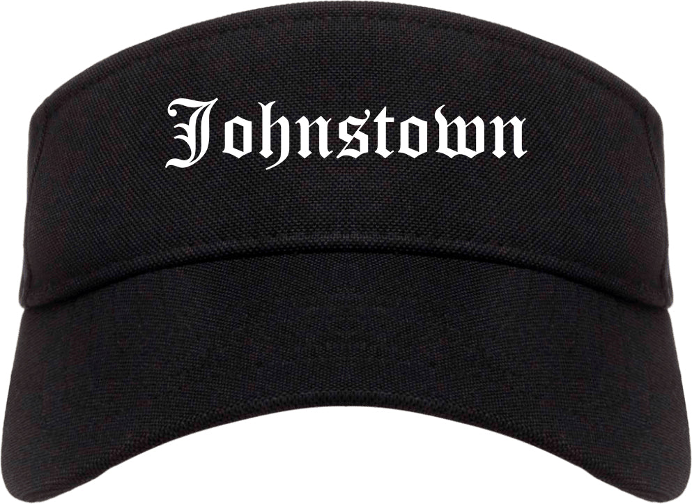 Johnstown Colorado CO Old English Mens Visor Cap Hat Black