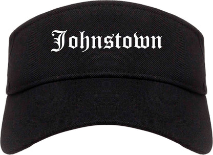 Johnstown Colorado CO Old English Mens Visor Cap Hat Black