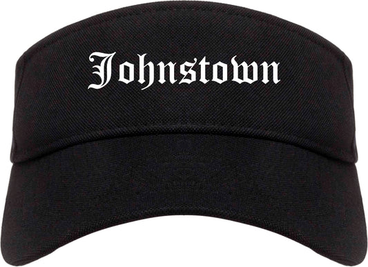 Johnstown Colorado CO Old English Mens Visor Cap Hat Black