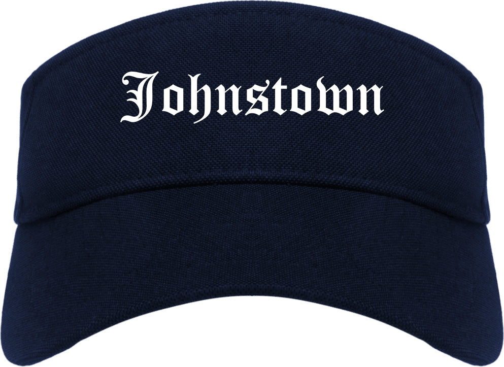 Johnstown Colorado CO Old English Mens Visor Cap Hat Navy Blue