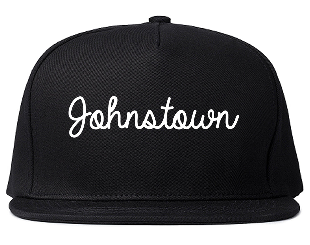 Johnstown New York NY Script Mens Snapback Hat Black