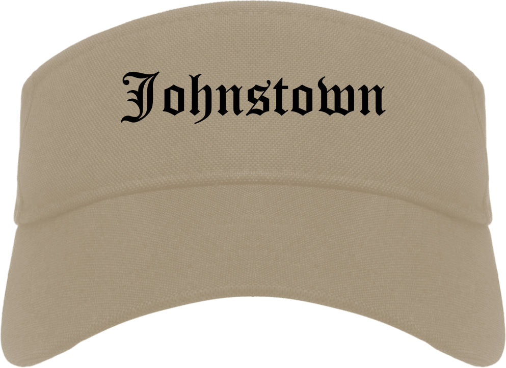 Johnstown Pennsylvania PA Old English Mens Visor Cap Hat Khaki