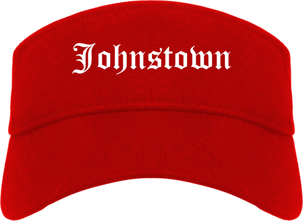 Johnstown Pennsylvania PA Old English Mens Visor Cap Hat Red
