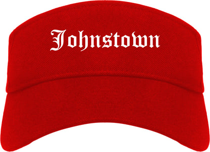 Johnstown Pennsylvania PA Old English Mens Visor Cap Hat Red