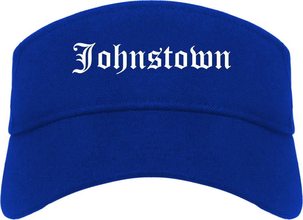 Johnstown Pennsylvania PA Old English Mens Visor Cap Hat Royal Blue
